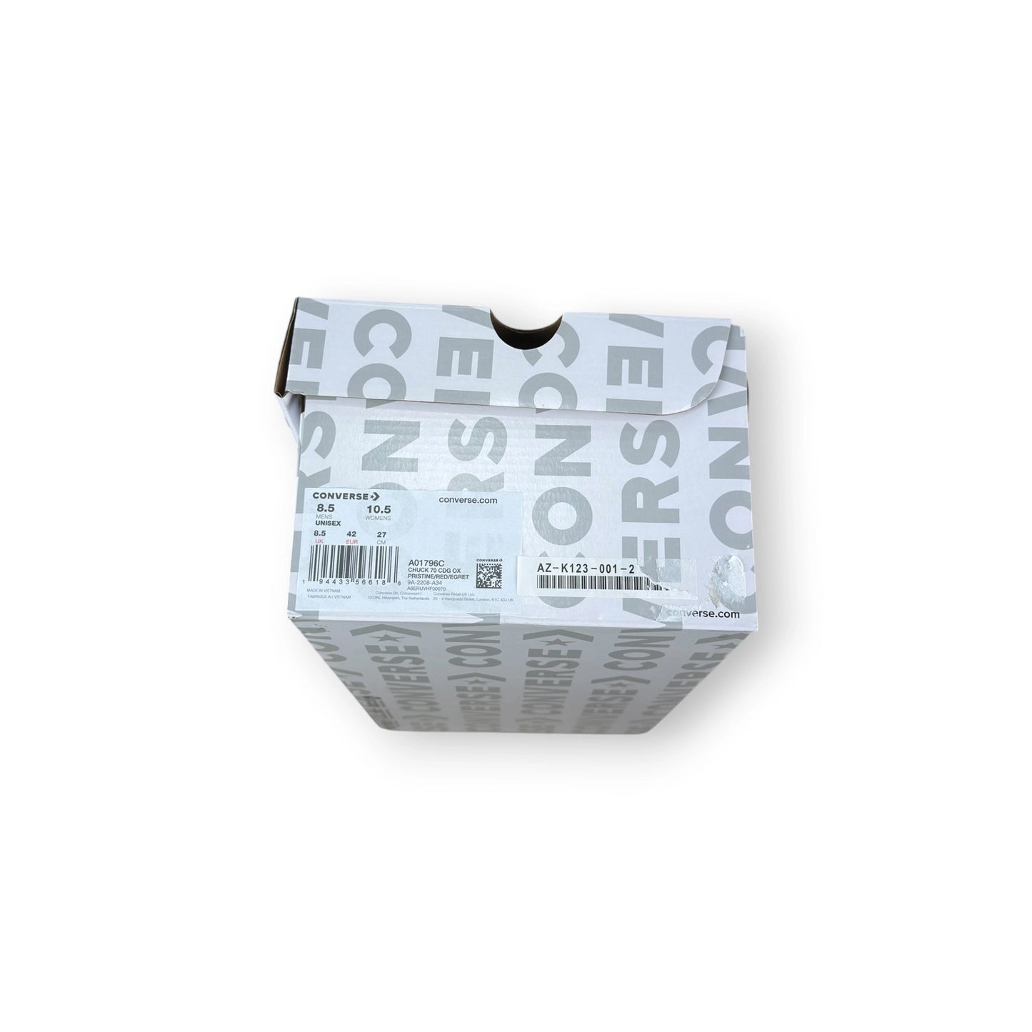 Converse Chuck Taylor All Star 70 Ox CDG PLAY Egret Red Midsole A01796C – EU 42, brand new with original box