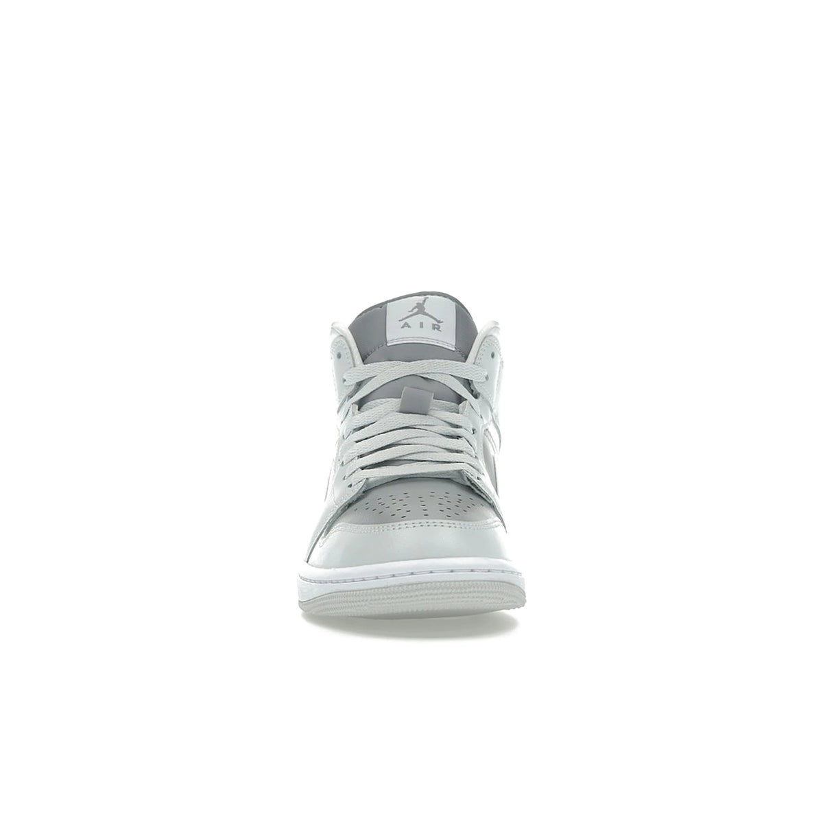 Jordan 1 Mid women's sneaker in Photon Dust leather with white and Atmosphere Grey – image 2 of 4