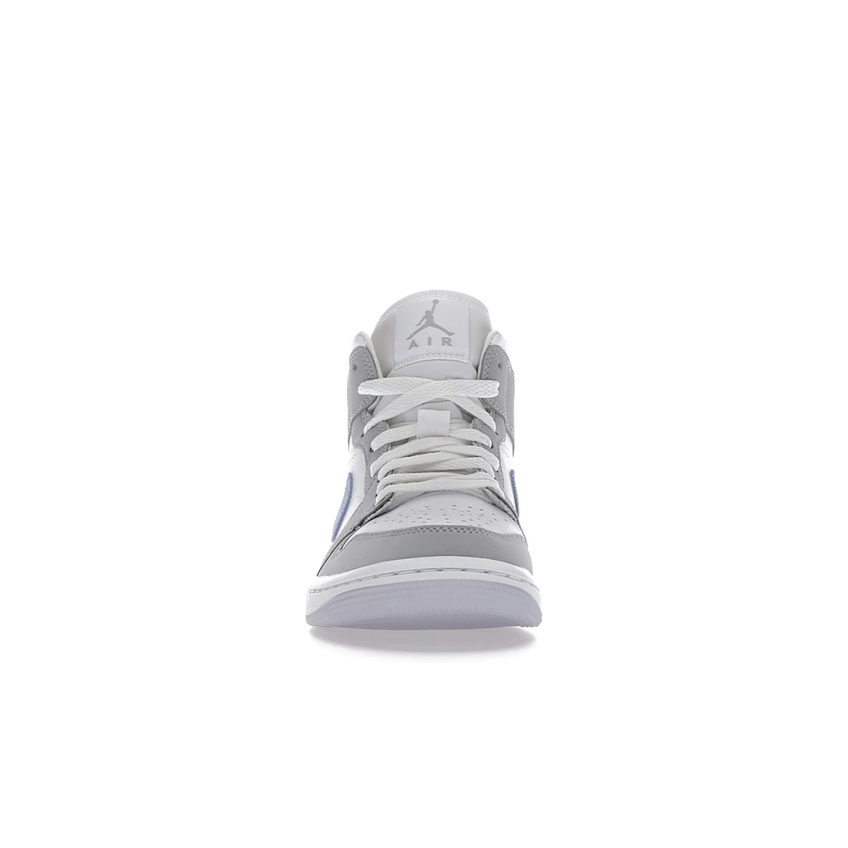 Jordan 1 Mid Wolf Grey Aluminum for women, white and aluminum-grey leather – image 2 of 4