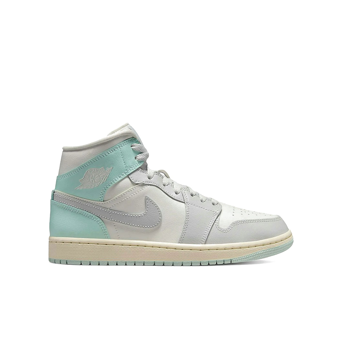 Jordan 1 Mid Football Grey Igloo women's leather sneakers