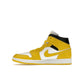 Jordan 1 Mid Vivid Sulfur women's sneaker in white, vivid sulfur and black leather – image 3 of 4
