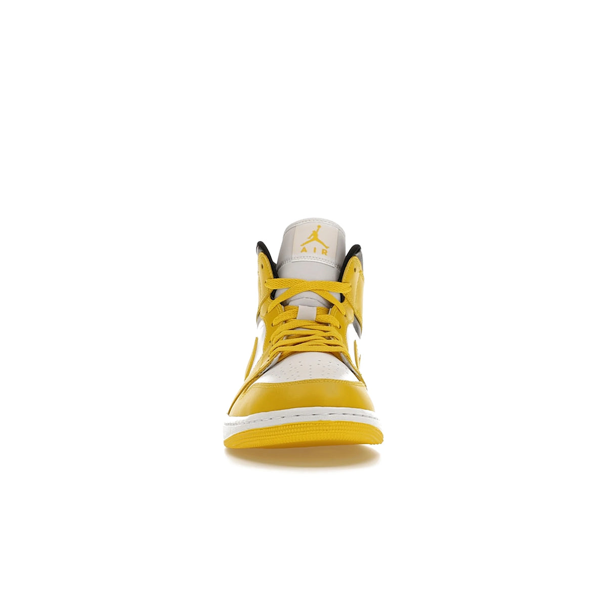 Jordan 1 Mid Vivid Sulfur women's sneaker in white, vivid sulfur and black leather – image 2 of 4