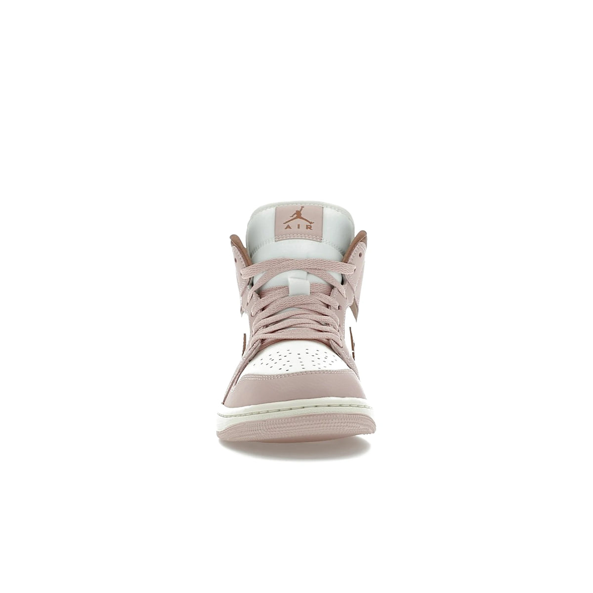 Jordan 1 Mid women's sneaker in pink oxford, sail and archaeo brown leather – image 2 of 4