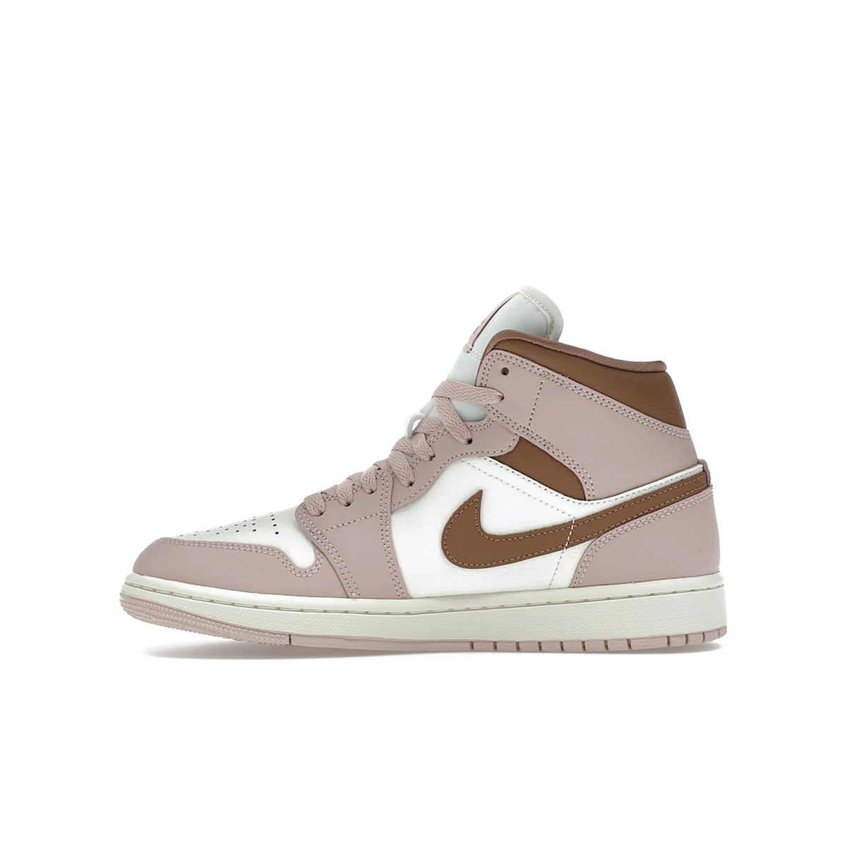 Jordan 1 Mid women's sneaker in pink oxford, sail and archaeo brown leather – image 3 of 4