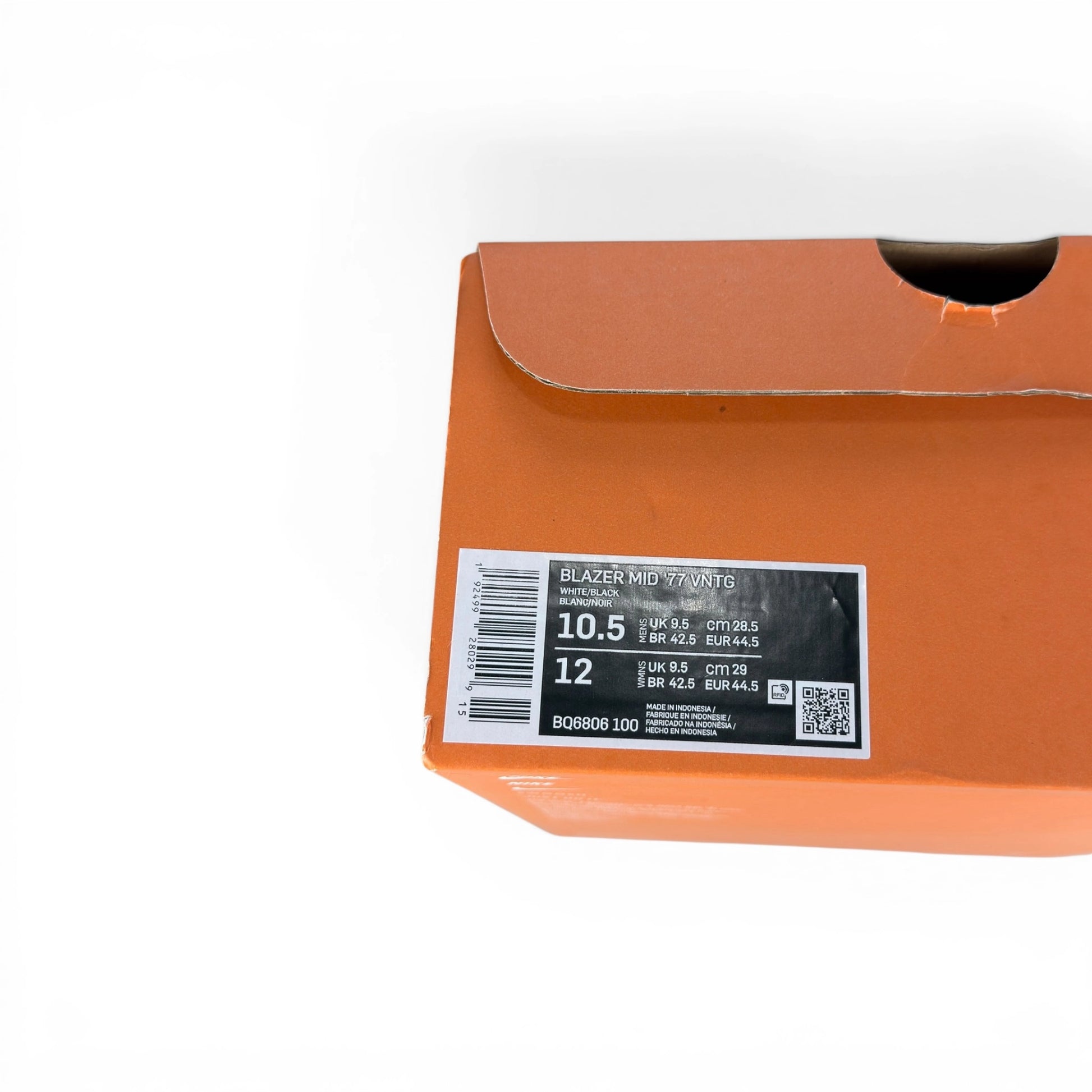 Nike Blazer Mid ’77 Vintage White Black BQ6806-100 – EU 44.5, brand new with original box
