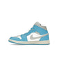 Jordan 1 Mid women’s sneaker in dark powder blue, white, sail and neutral grey leather – image 3 of 4