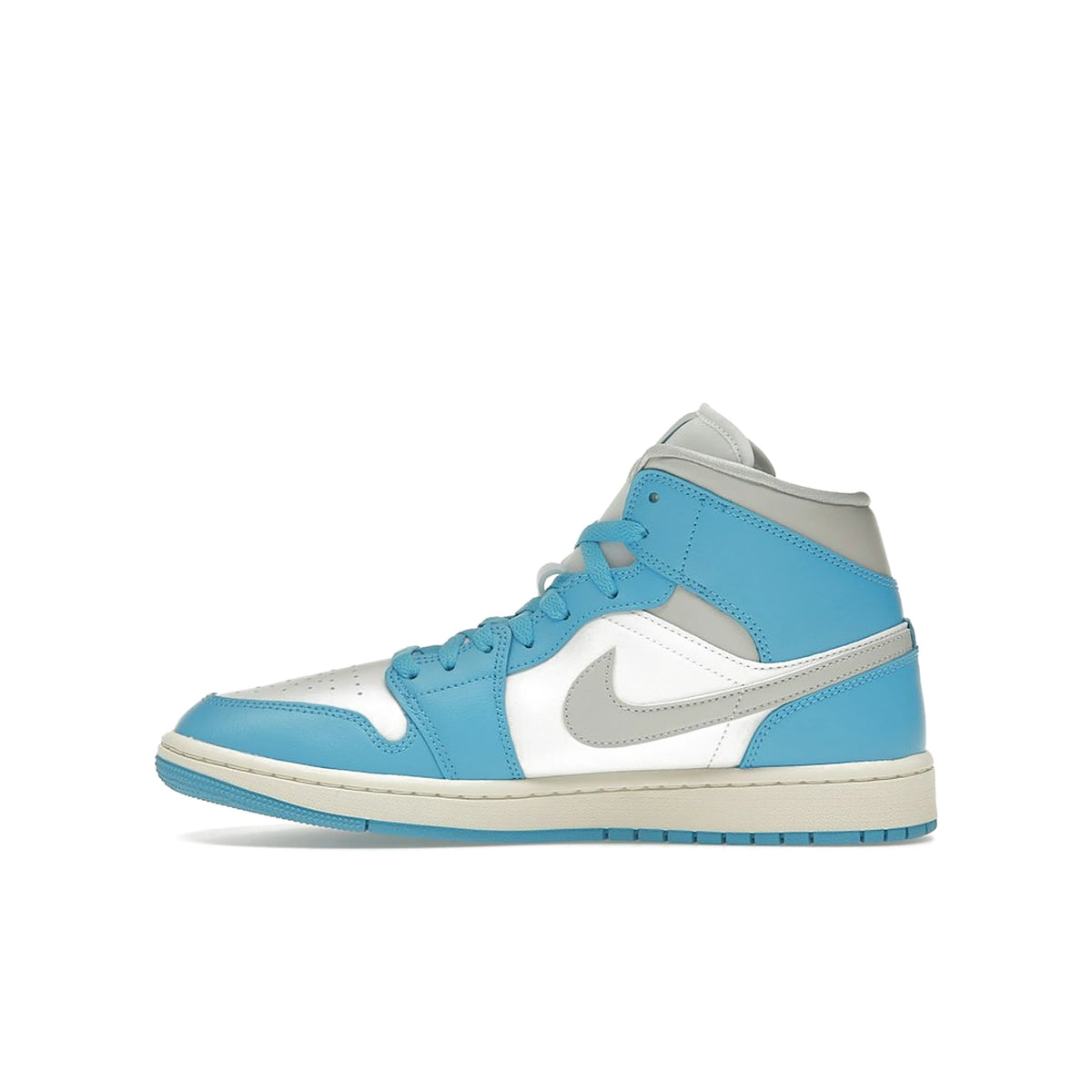 Jordan 1 Mid women’s sneaker in dark powder blue, white, sail and neutral grey leather – image 3 of 4