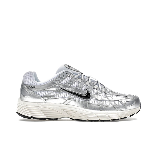 Nike P-6000 White Metallic Silver Flat Silver Black