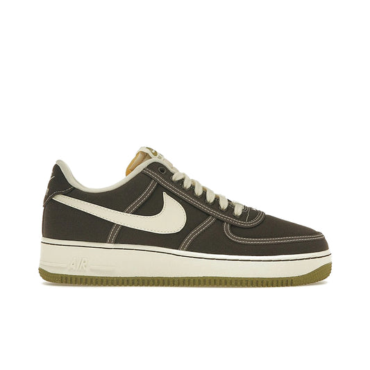 Nike Air Force 1 Low '07 PRM Canvas in Baroque Brown, Coconut Milk, Pacific Moss