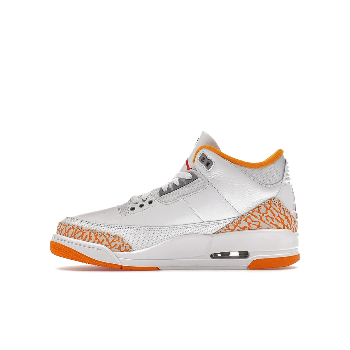 Jordan 3 Retro Orange Citrus leather shoe in white, cement grey, fire red and multicolor – image 3 of 4