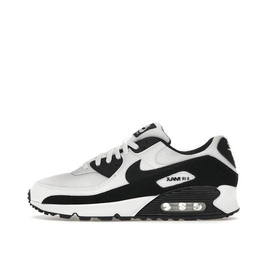 Nike Air Max 90, side view, in black and white with classic panda colorway.