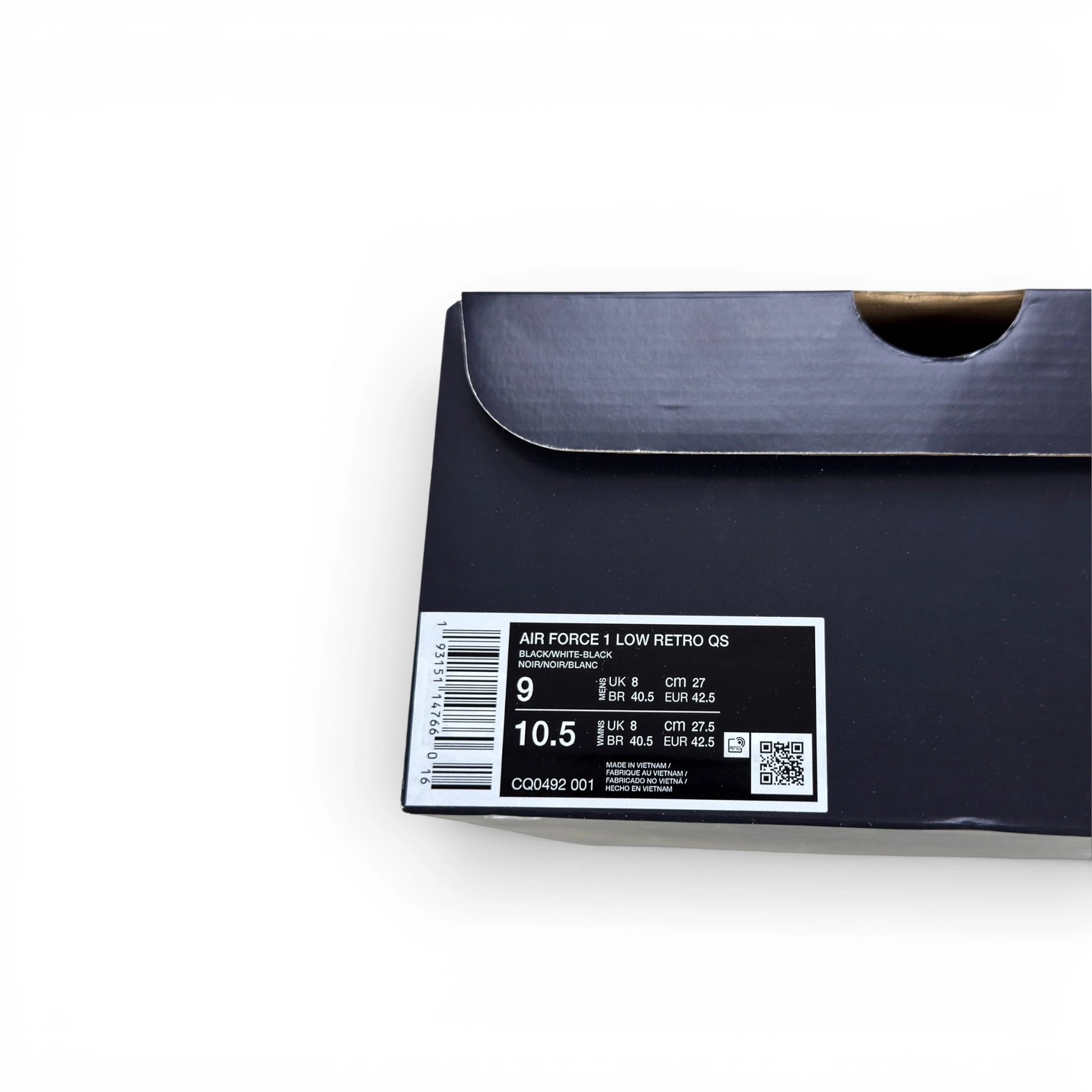 Nike Air Force 1 Low QS Black White CQ0492-001 – EU 42.5, brand new with original box