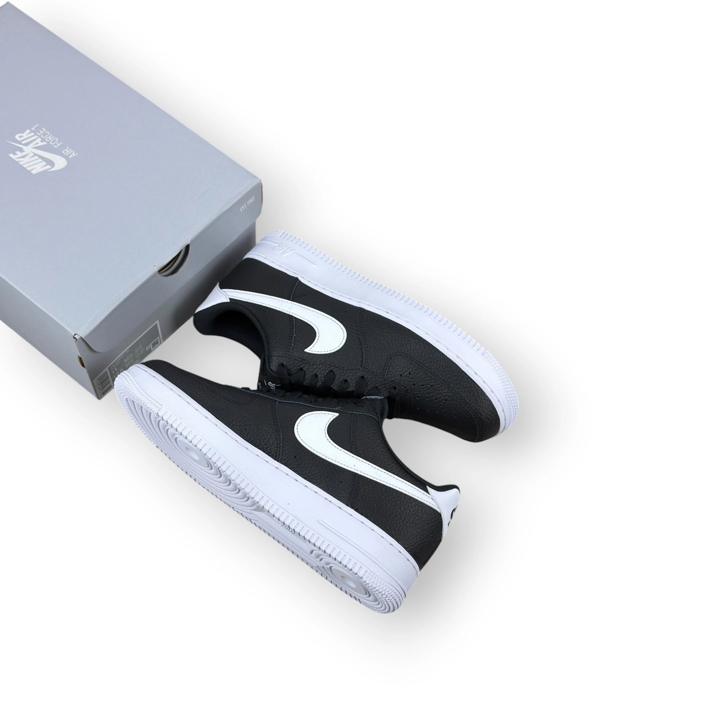 Nike Air Force 1 Low '07 Black White Pebbled Leather CT2302-002 – EU 45, brand new with original box