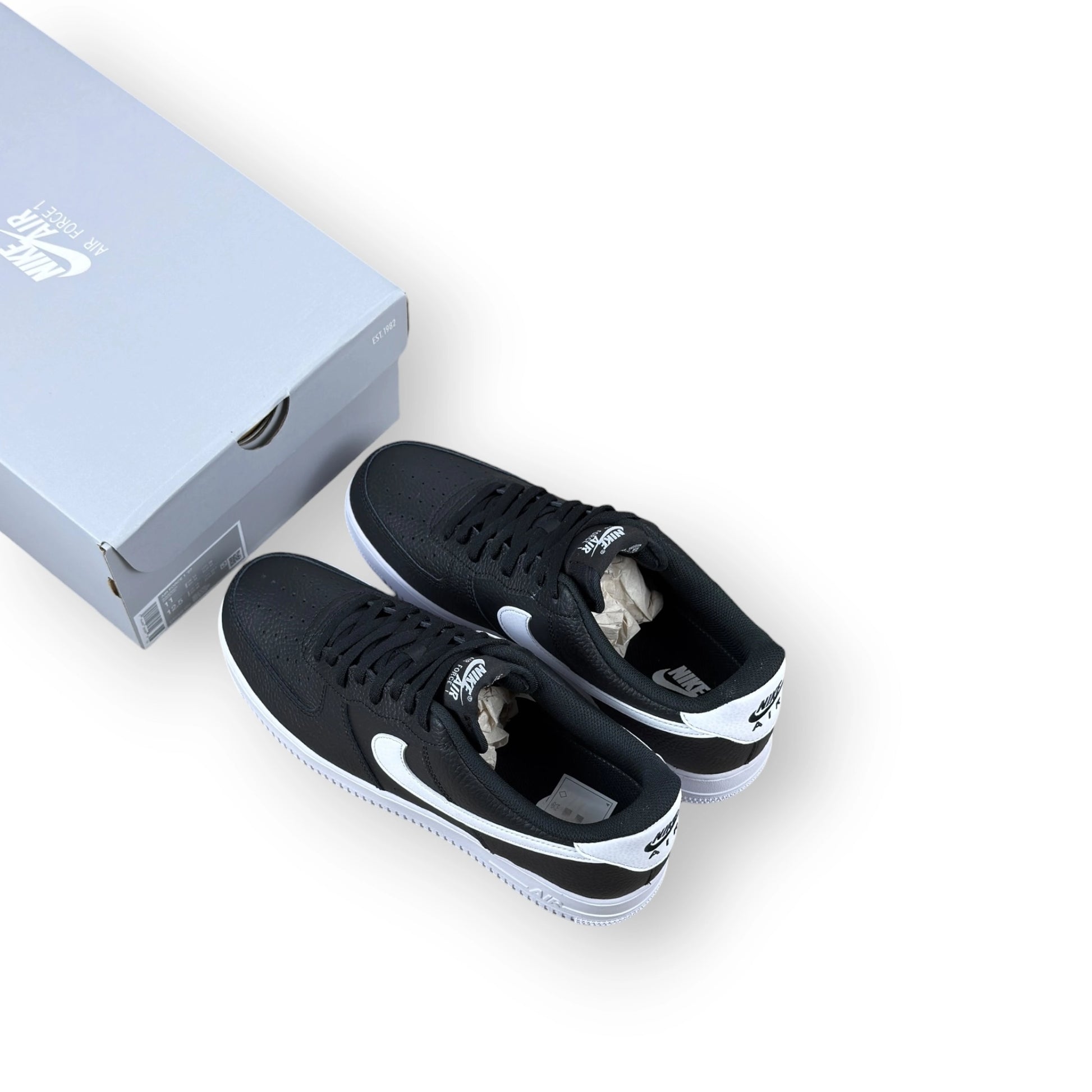 Nike Air Force 1 Low '07 Black White Pebbled Leather CT2302-002 – EU 45, brand new with original box