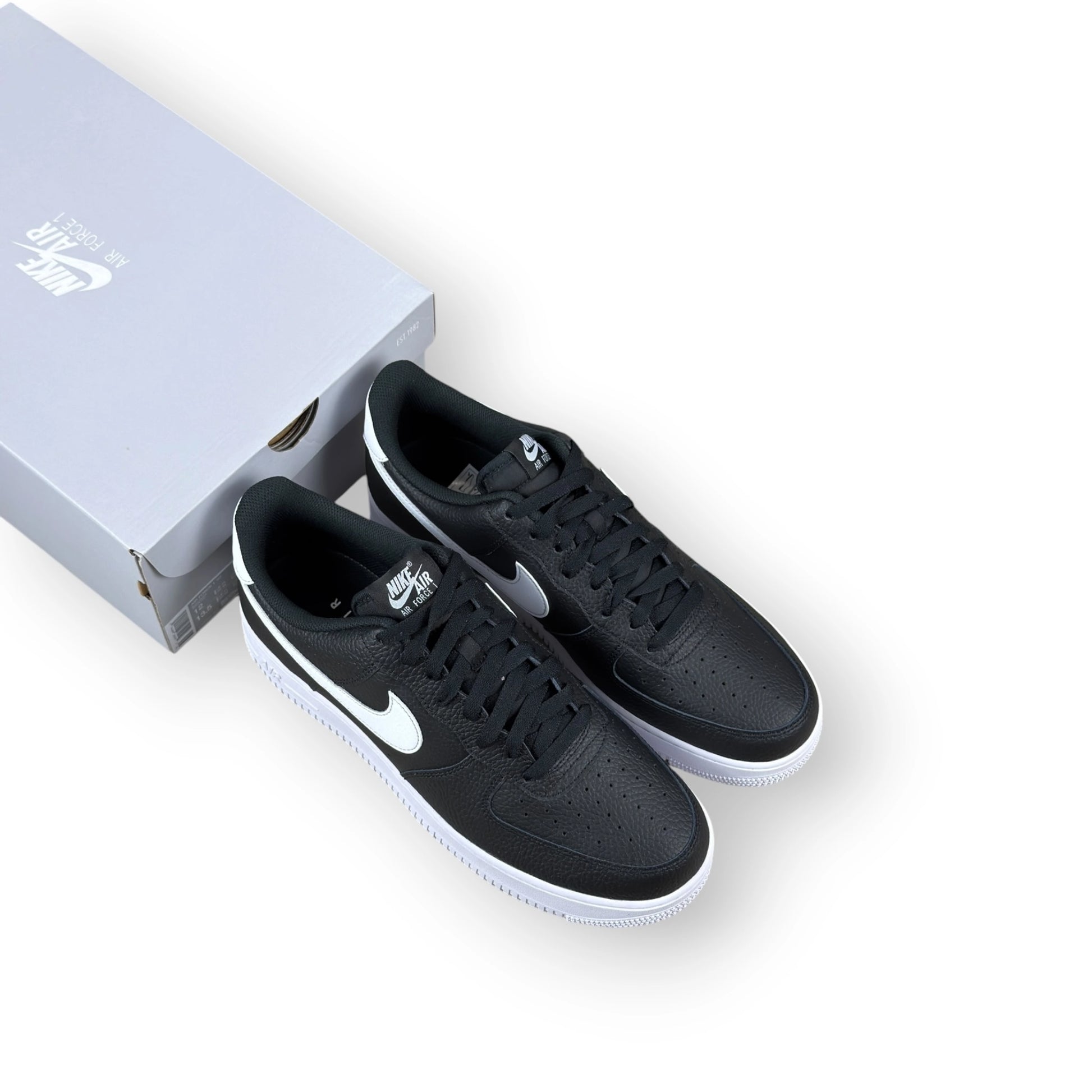 Nike Air Force 1 Low '07 Black White Pebbled Leather CT2302-002 – EU 46, brand new with original box