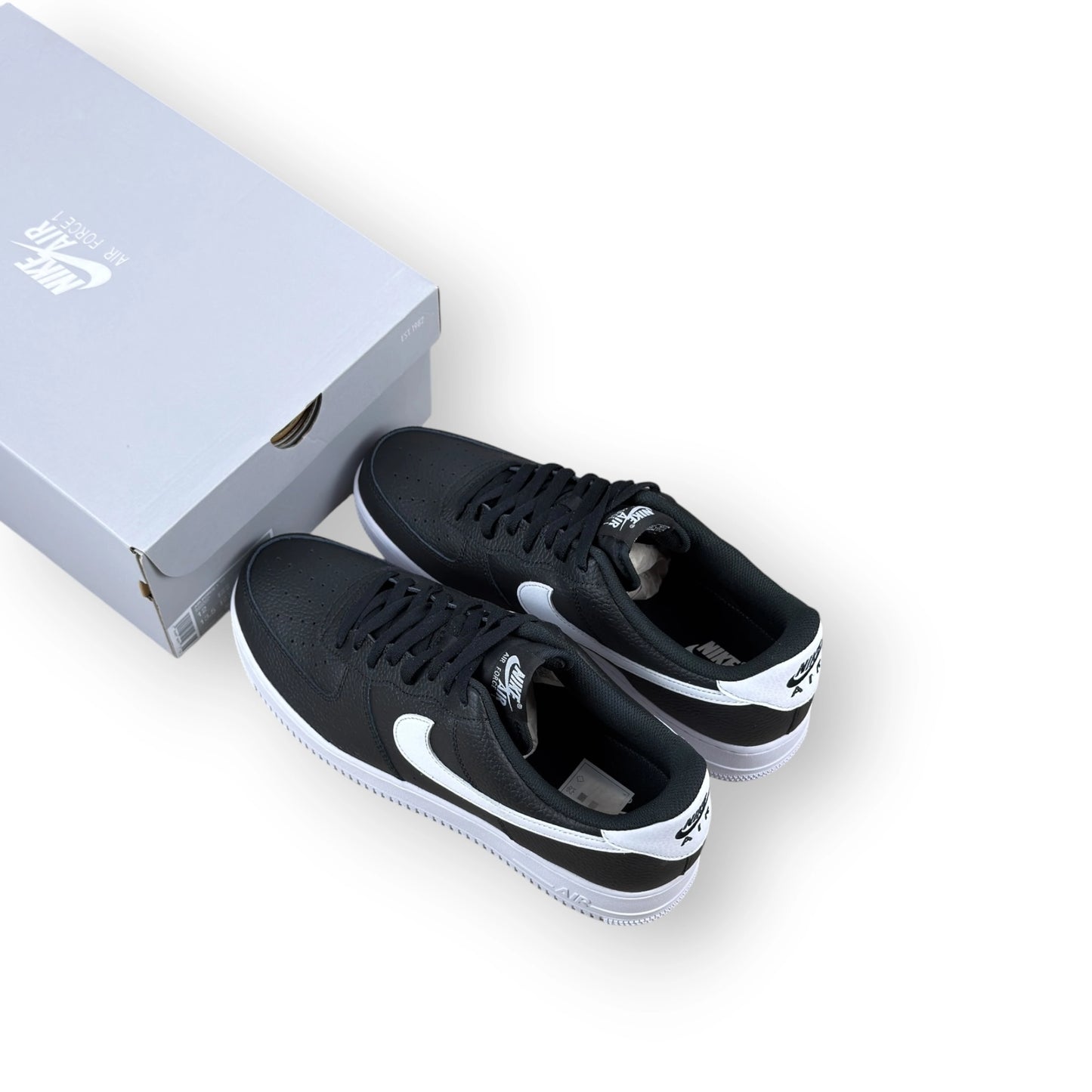 Nike Air Force 1 Low '07 Black White Pebbled Leather CT2302-002 – EU 46, brand new with original box