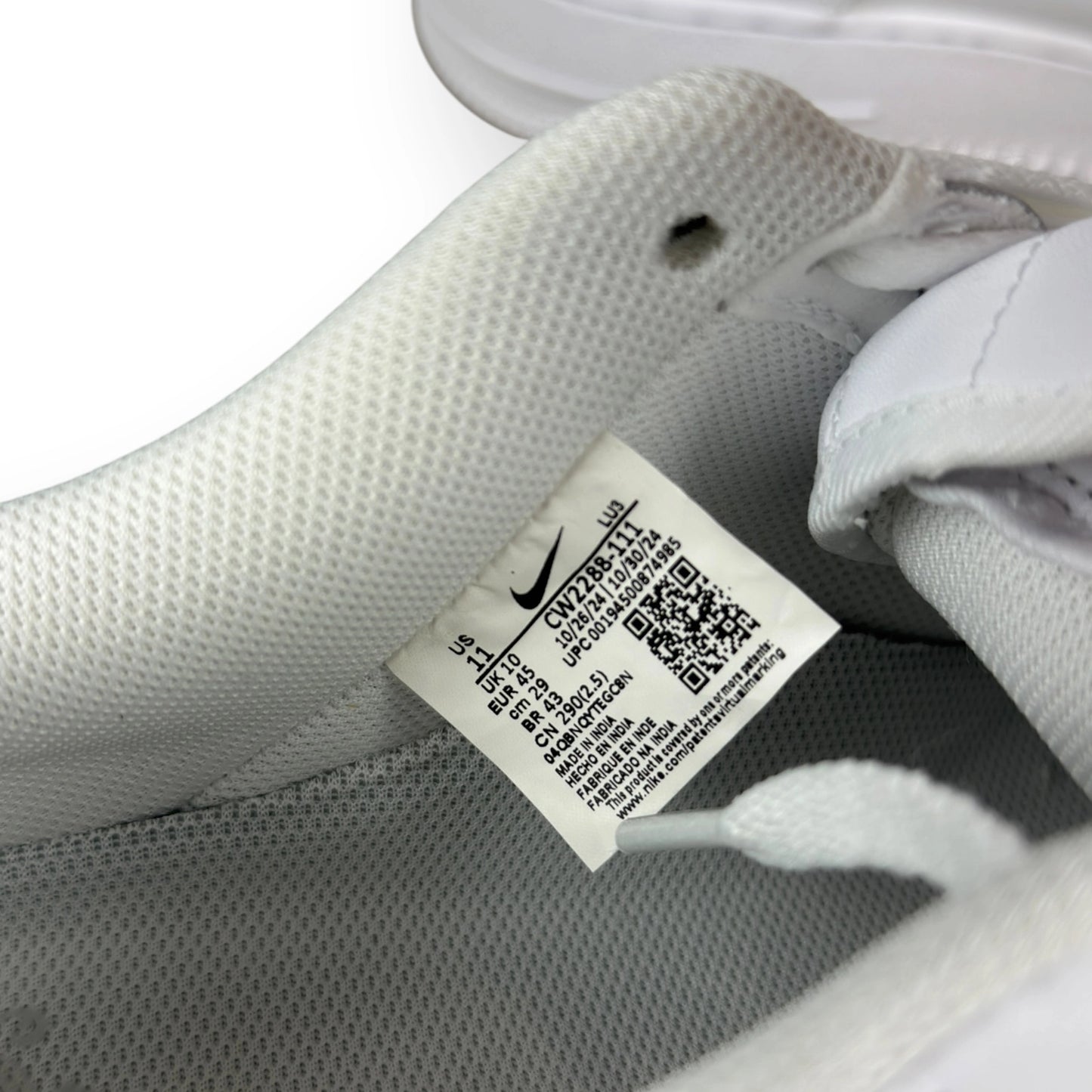 Nike Air Force 1 Low ’07 White CW2288-111 – EU 45, brand new with original box
