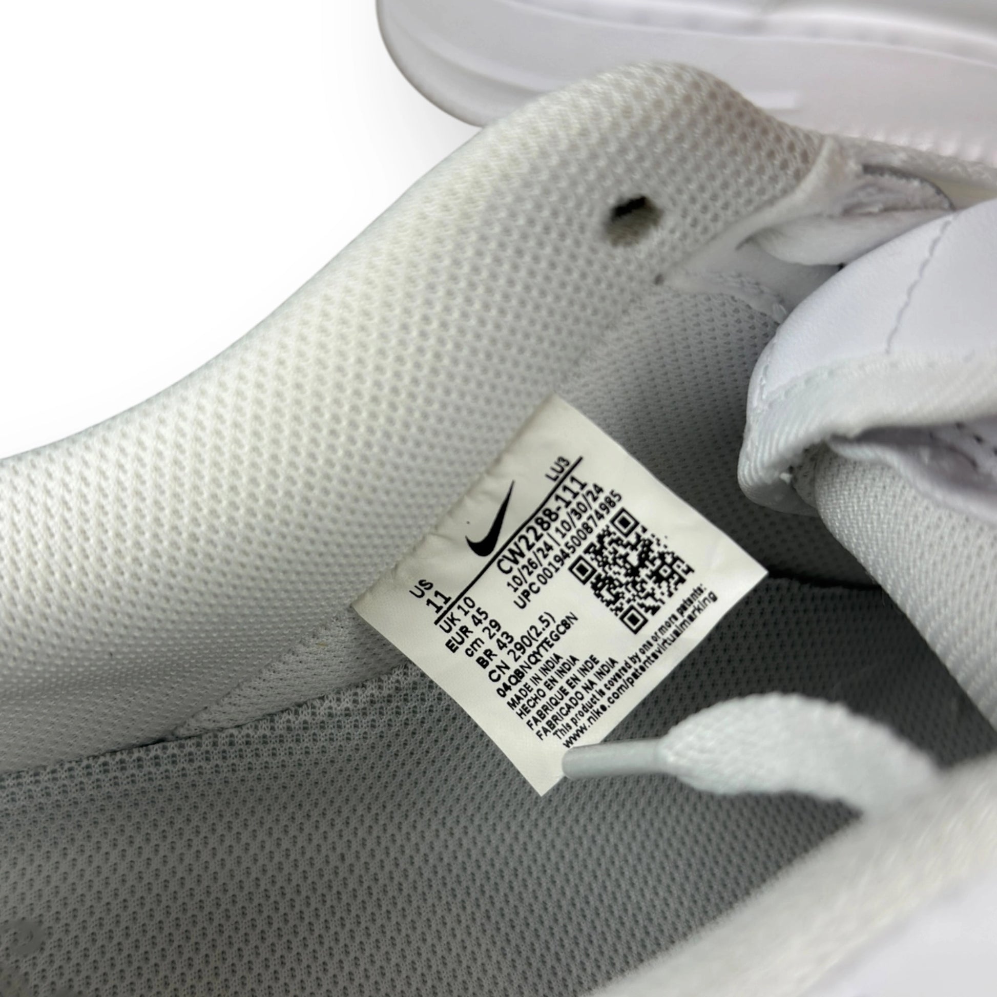 Nike Air Force 1 Low ’07 White CW2288-111 – EU 45, brand new with original box