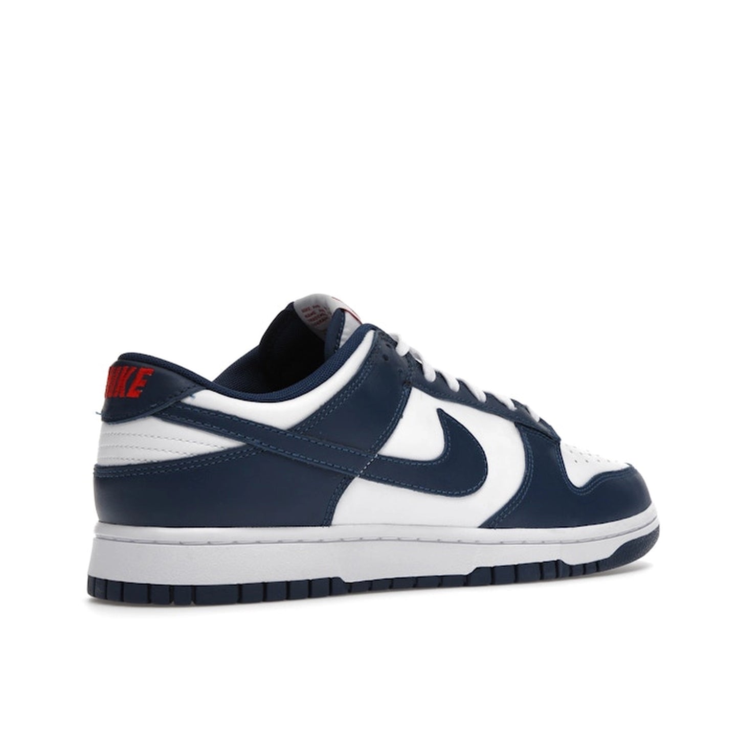 Nike Dunk Low Valerian Blue sneakers, back view, model DD1391-400, featuring a blue upper with white accents.