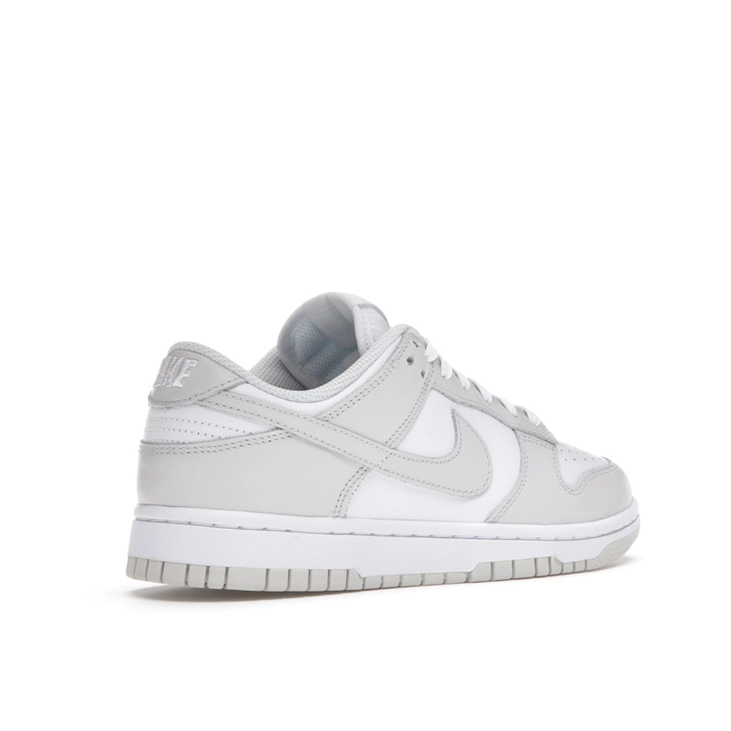 Nike Dunk Low Photon Dust Women's sneakers, back view, model DD1503-103 in white and photon dust.