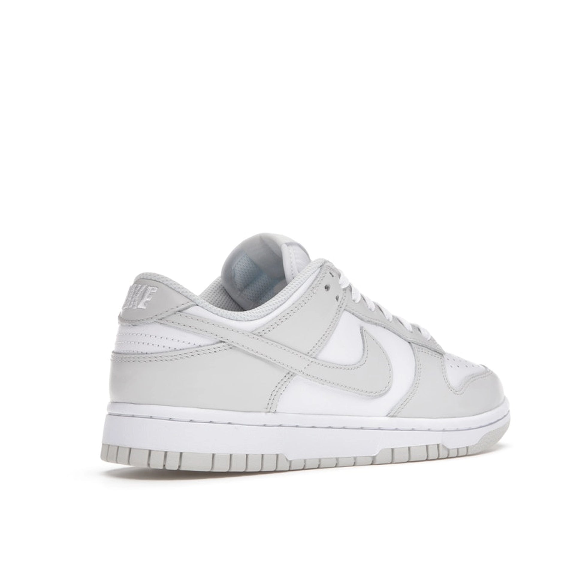 Nike Dunk Low Photon Dust Women's sneakers, back view, model DD1503-103 in white and photon dust.