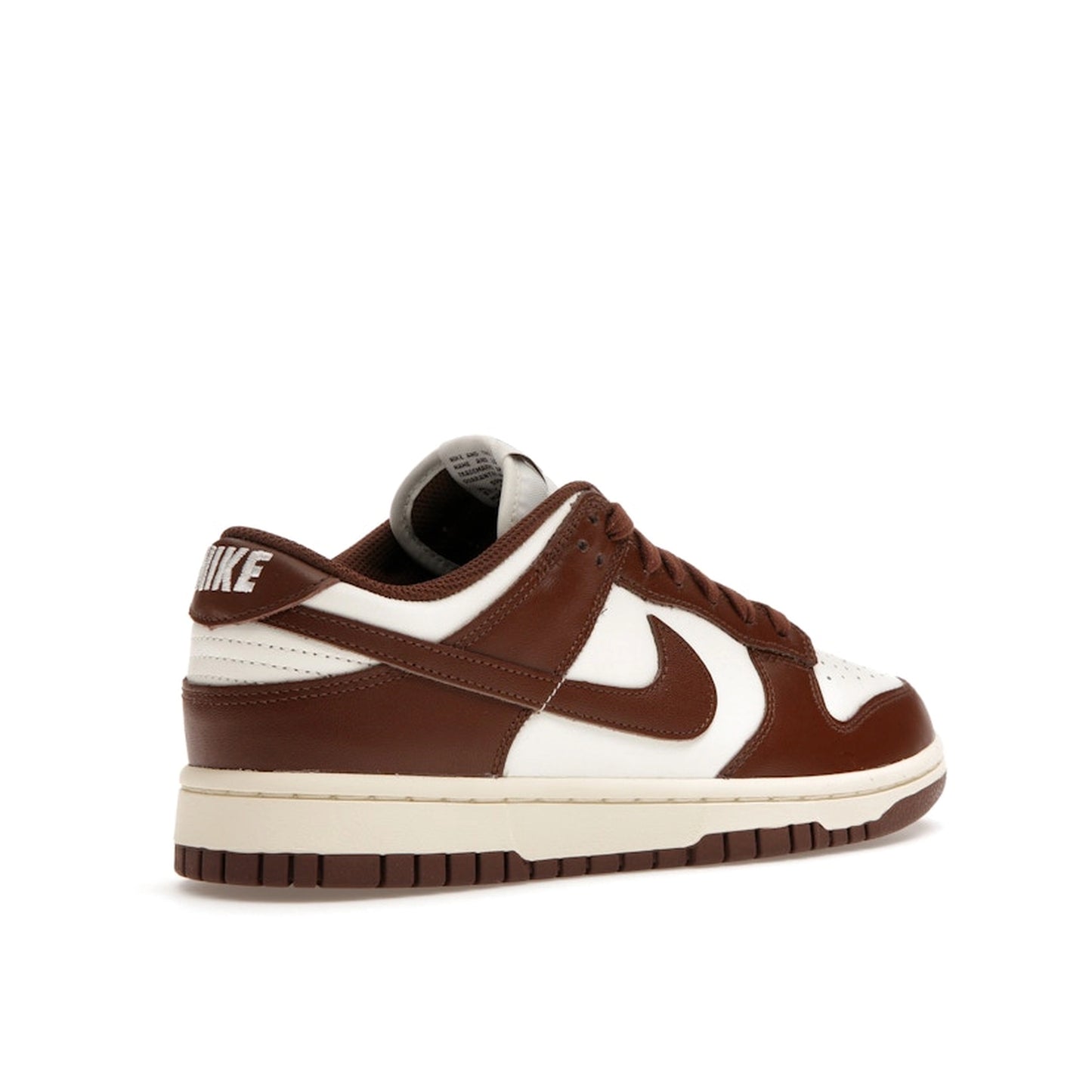 Nike Dunk Low Cacao Wow Women's sneakers, back view, model DD1503-124, in light brown with cream accents.