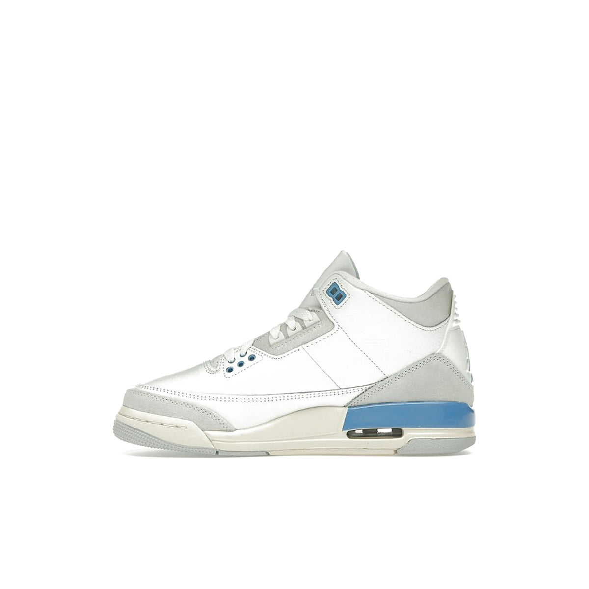 Jordan 3 Retro Lucky Shorts kids shoes in summit white with hydrogen blue, legend blue leather – image 3 of 4