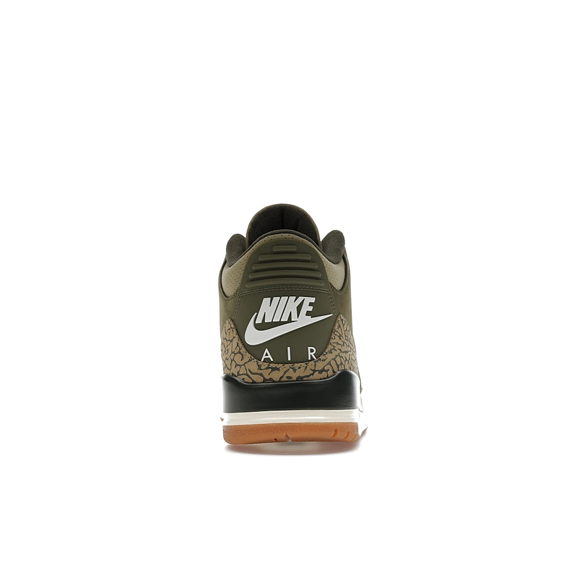 Jordan 3 Retro Family Affair in medium olive, sequoia, neutral olive, sail, total crimson leather – image 4 of 4