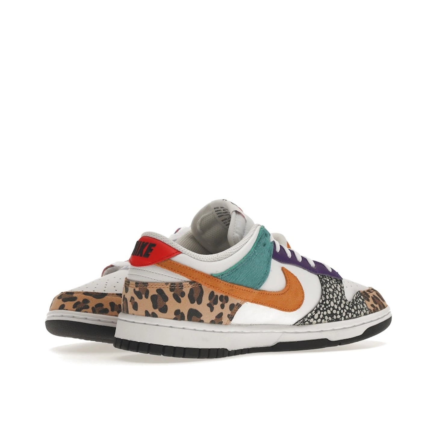 Nike Dunk Low Safari Mix sneakers, front view, model DN3866-100 for women in safari multicolor.