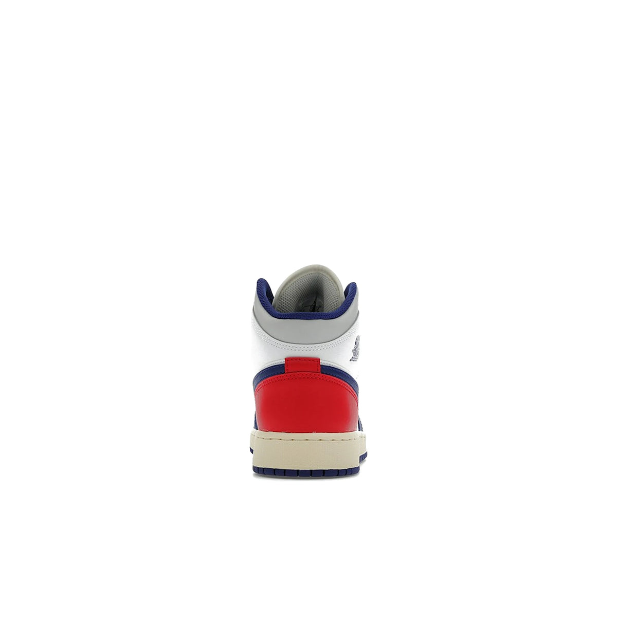 Jordan 1 Mid Rare Air kids shoe in white, university red, neutral grey and deep royal blue – image 4 of 4