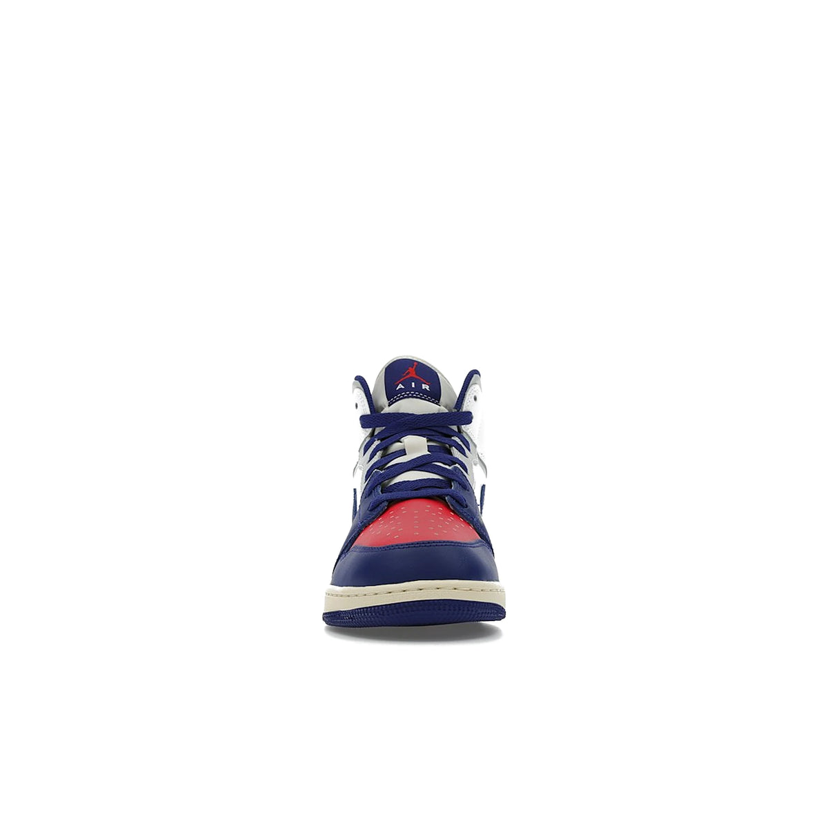 Jordan 1 Mid Rare Air kids shoe in white, university red, neutral grey and deep royal blue – image 2 of 4