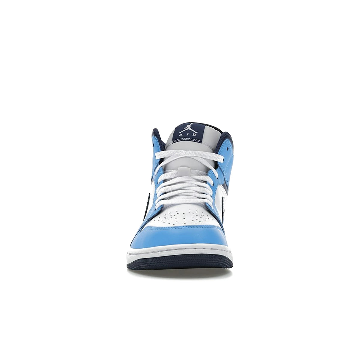 Jordan 1 Mid University Blue in blue, white, black leather – image 2 of 4