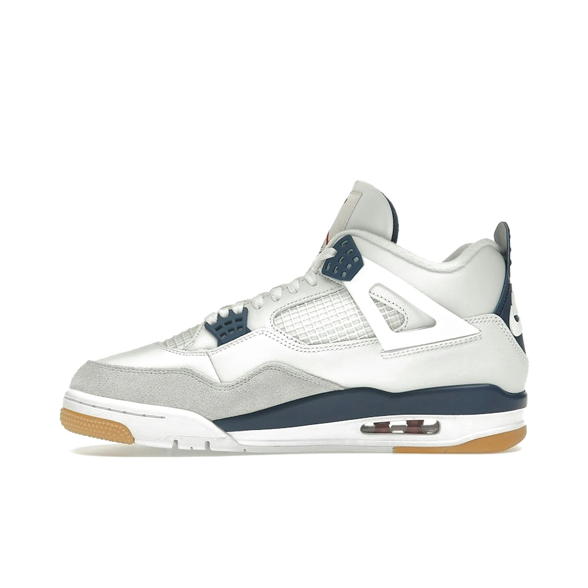 Jordan 4 Retro SB Navy: Summit White, White, Navy, Neutral Grey, Gum Yellow, Varsity Red leather. – image 3 of 4