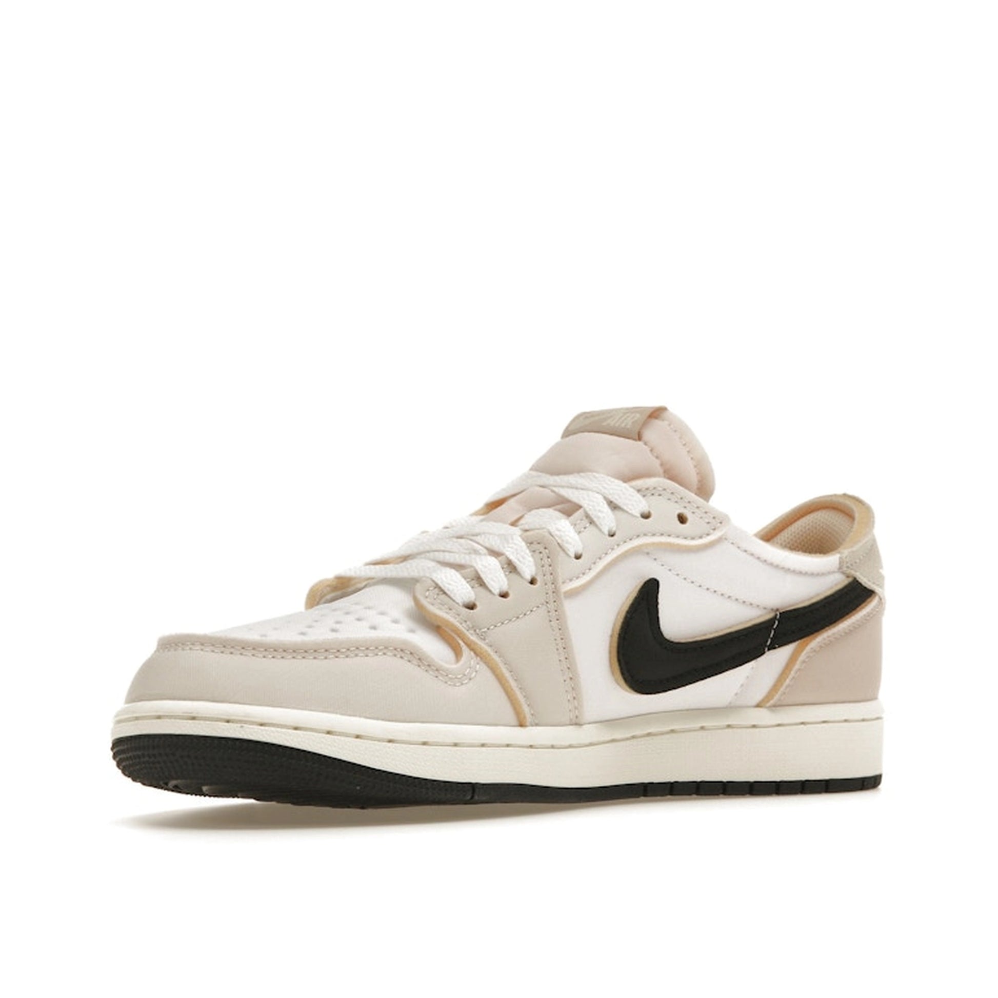 Jordan 1 Retro Low OG EX Coconut Milk sneakers, front view, model DV0982-100, in coconut milk color.