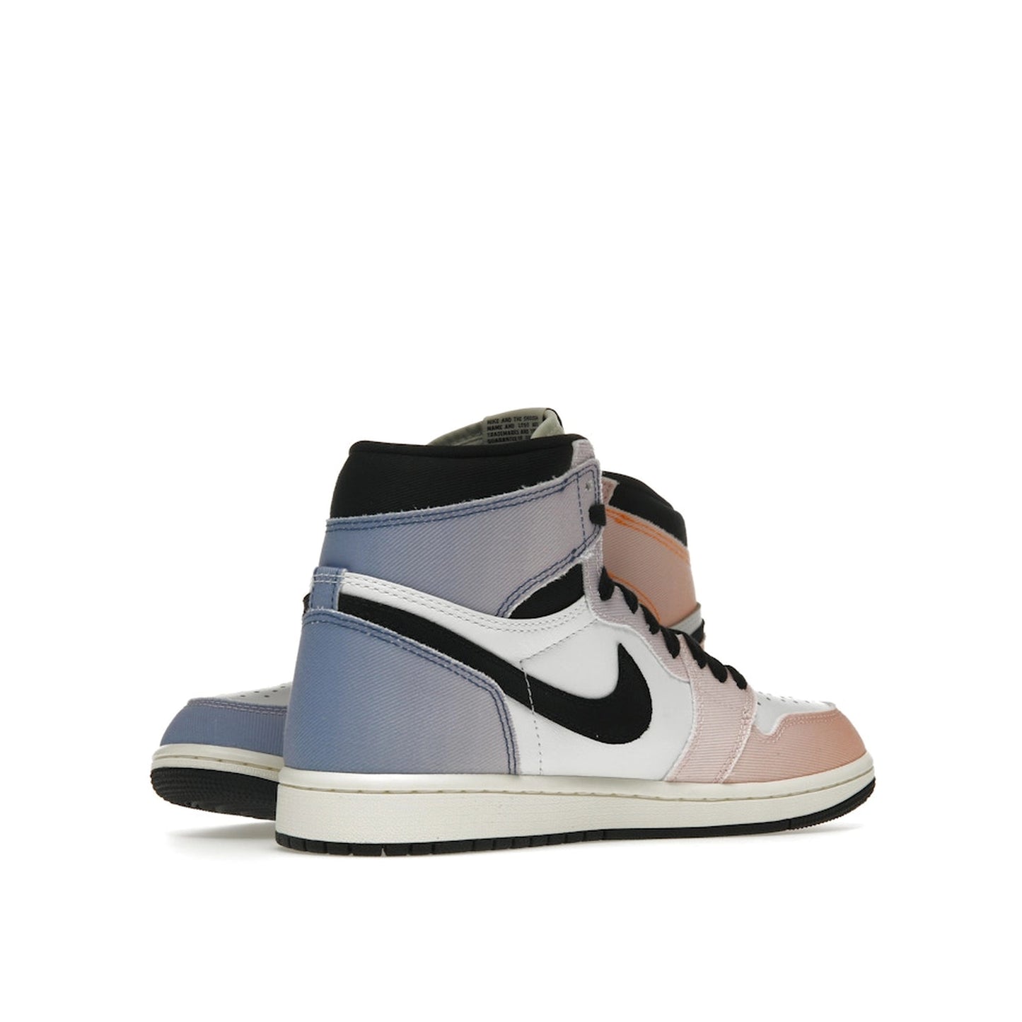 Jordan 1 Retro High OG Skyline sneakers, front view, model DX0054-805, gradient sunset colors.