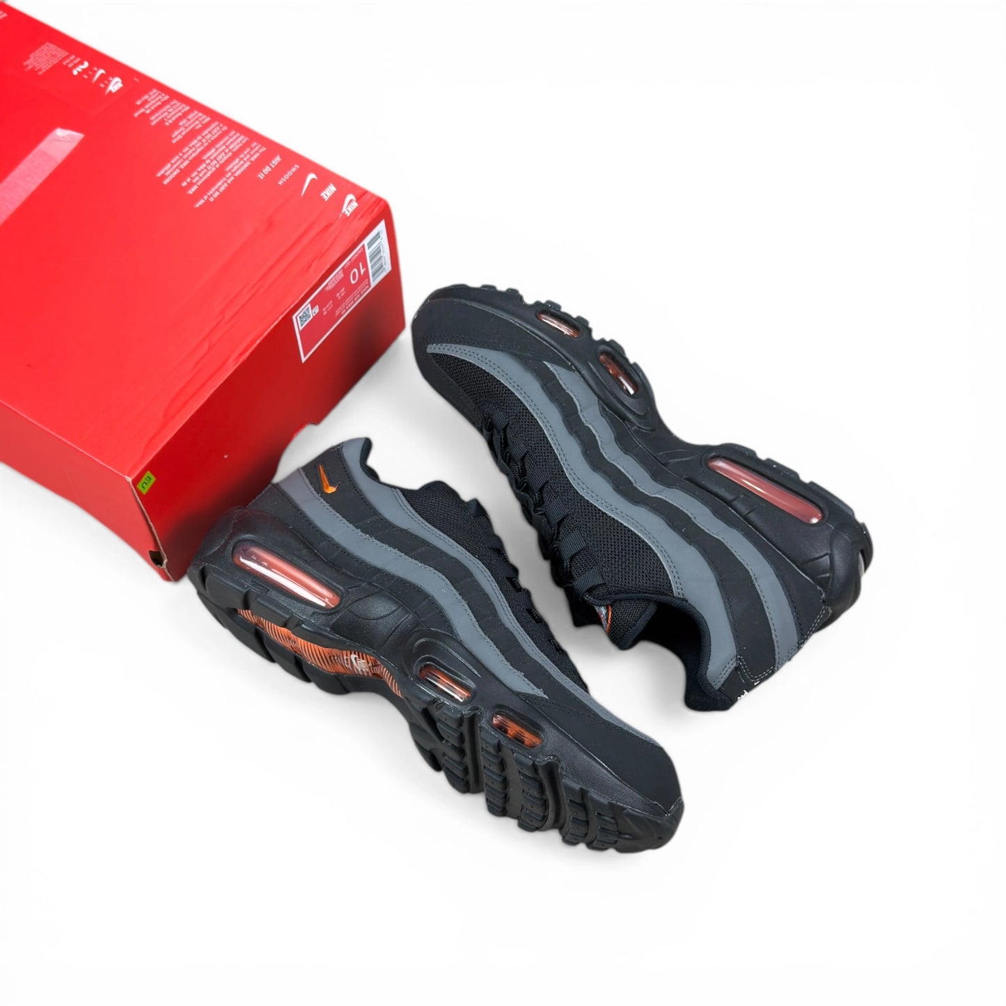 Nike Air Max 95 Black Grey Safety Orange DX2657-001 – EU 44, brand new with cut box