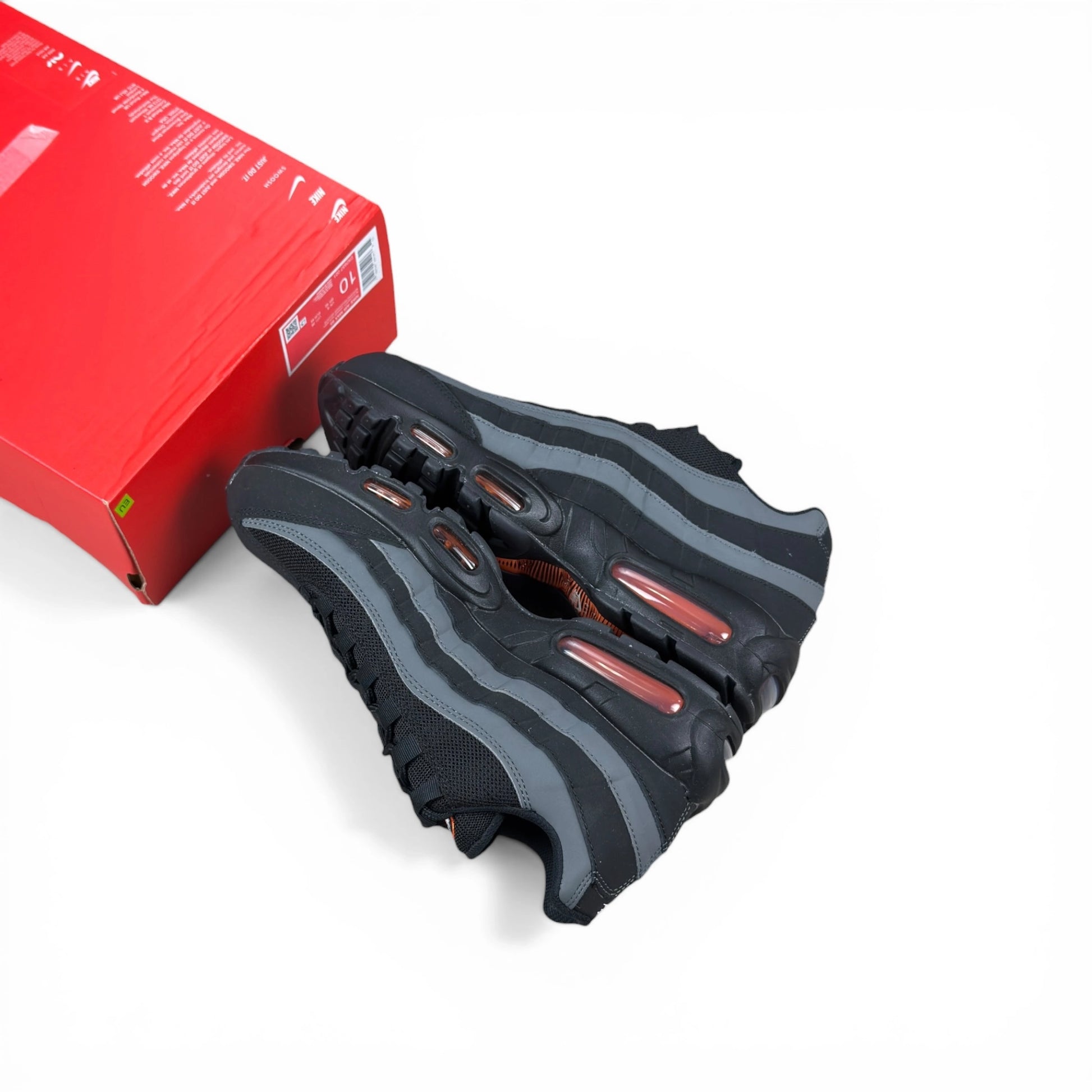 Nike Air Max 95 Black Grey Safety Orange DX2657-001 – EU 44, brand new with cut box