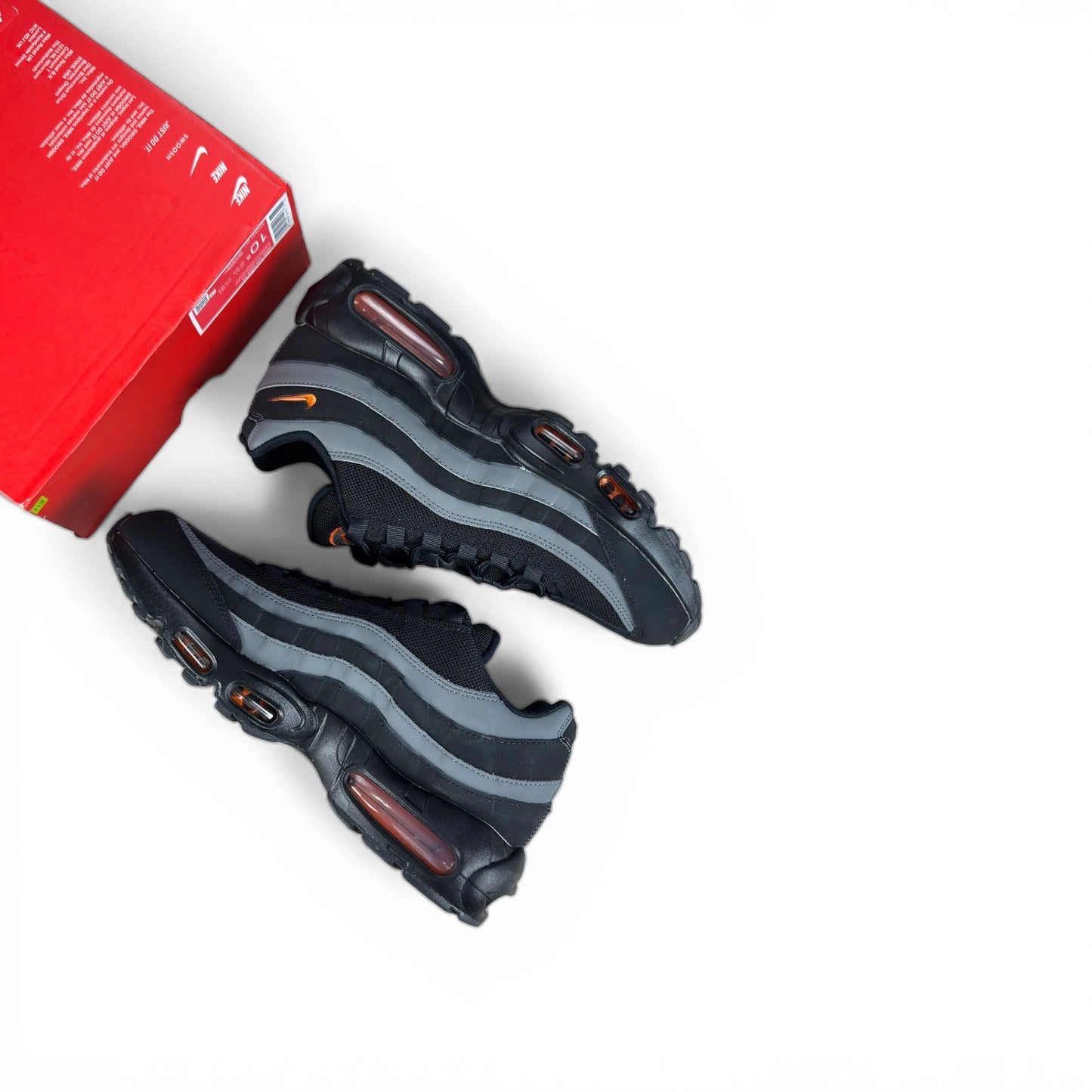 Nike Air Max 95 Black Grey Safety Orange DX2657-001 – EU 44.5, brand new with cut box