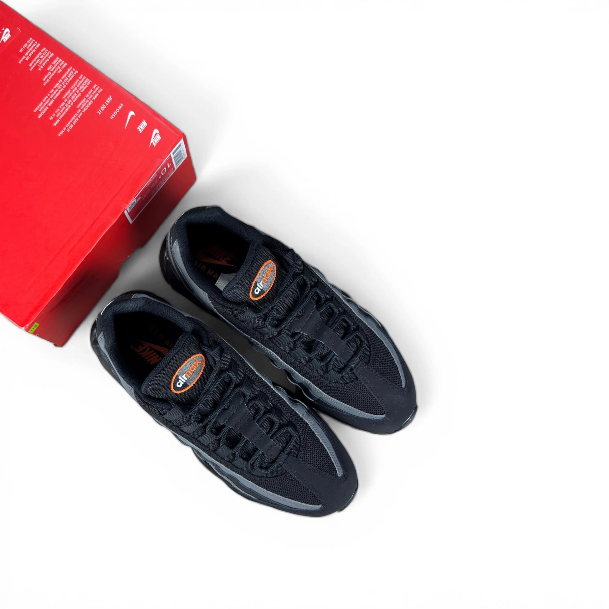 Nike Air Max 95 Black Grey Safety Orange DX2657-001 – EU 44.5, brand new with cut box