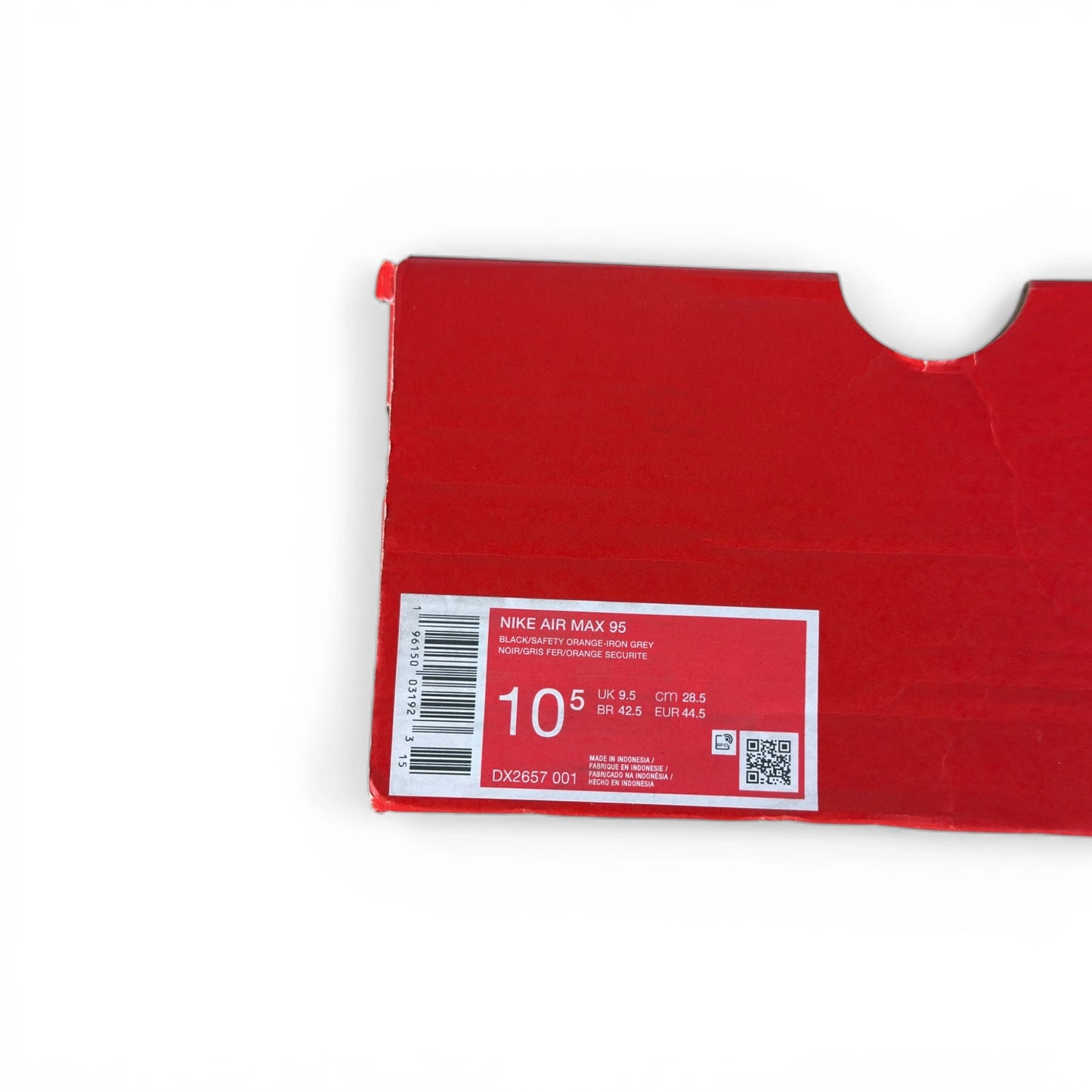 Nike Air Max 95 Black Grey Safety Orange DX2657-001 – EU 44.5, brand new with cut box