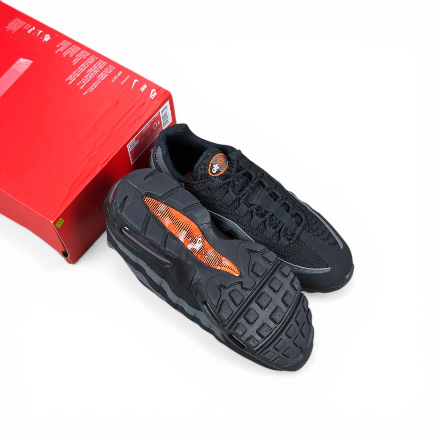 Nike Air Max 95 Black Grey Safety Orange DX2657-001 – EU 44, brand new with cut box