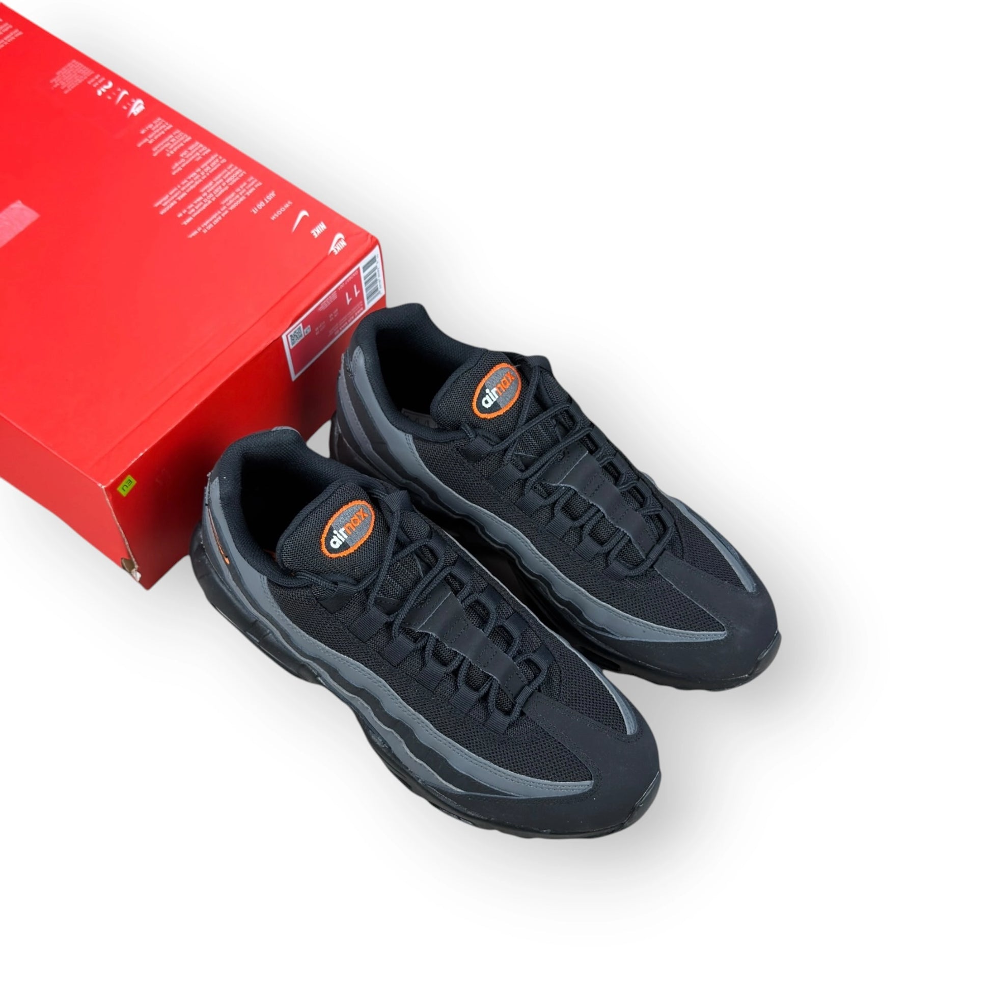 Nike Air Max 95 Black Grey Safety Orange DX2657-001 – EU 45, brand new with cut box