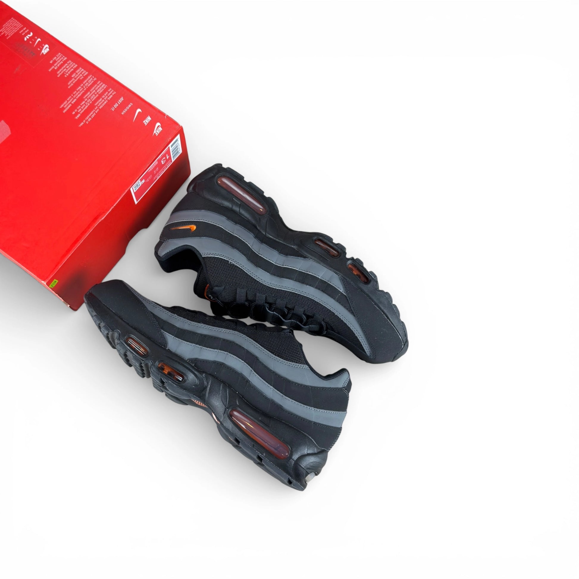 Nike Air Max 95 Black Grey Safety Orange DX2657-001 – EU 47.5, brand new with cut box
