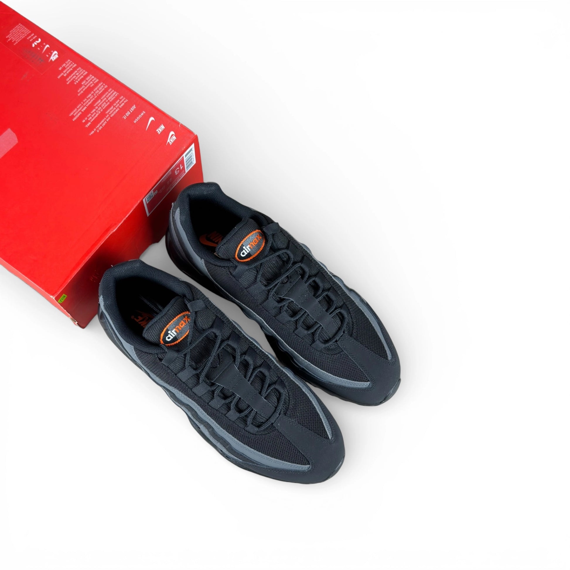 Nike Air Max 95 Black Grey Safety Orange DX2657-001 – EU 47.5, brand new with cut box