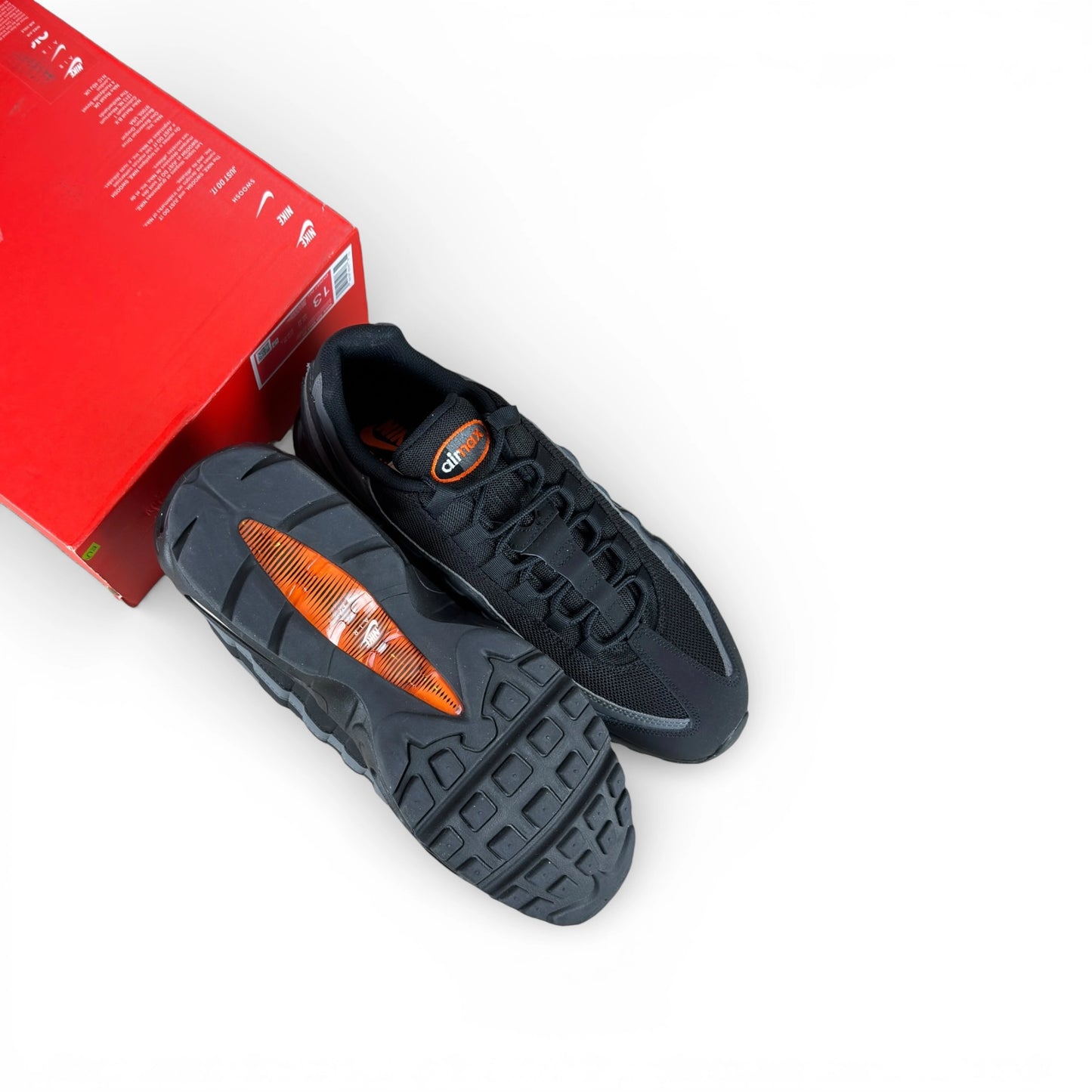 Nike Air Max 95 Black Grey Safety Orange DX2657-001 – EU 47.5, brand new with cut box