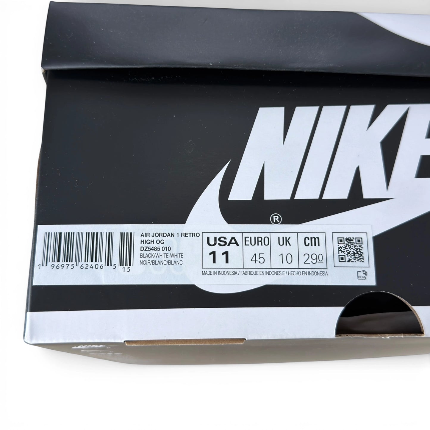 Jordan 1 Retro High OG Black White DZ5485-010 – EU 45, brand new with full original box
