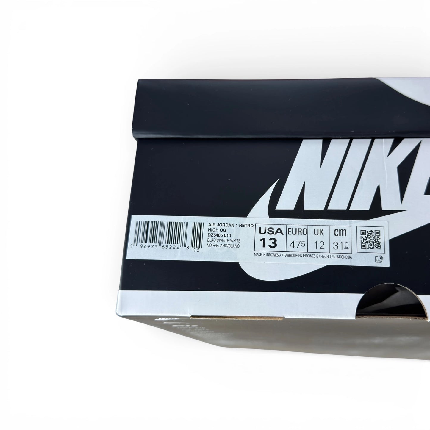 Jordan 1 Retro High OG Black White DZ5485-010 – EU 47.5, brand new with full original box