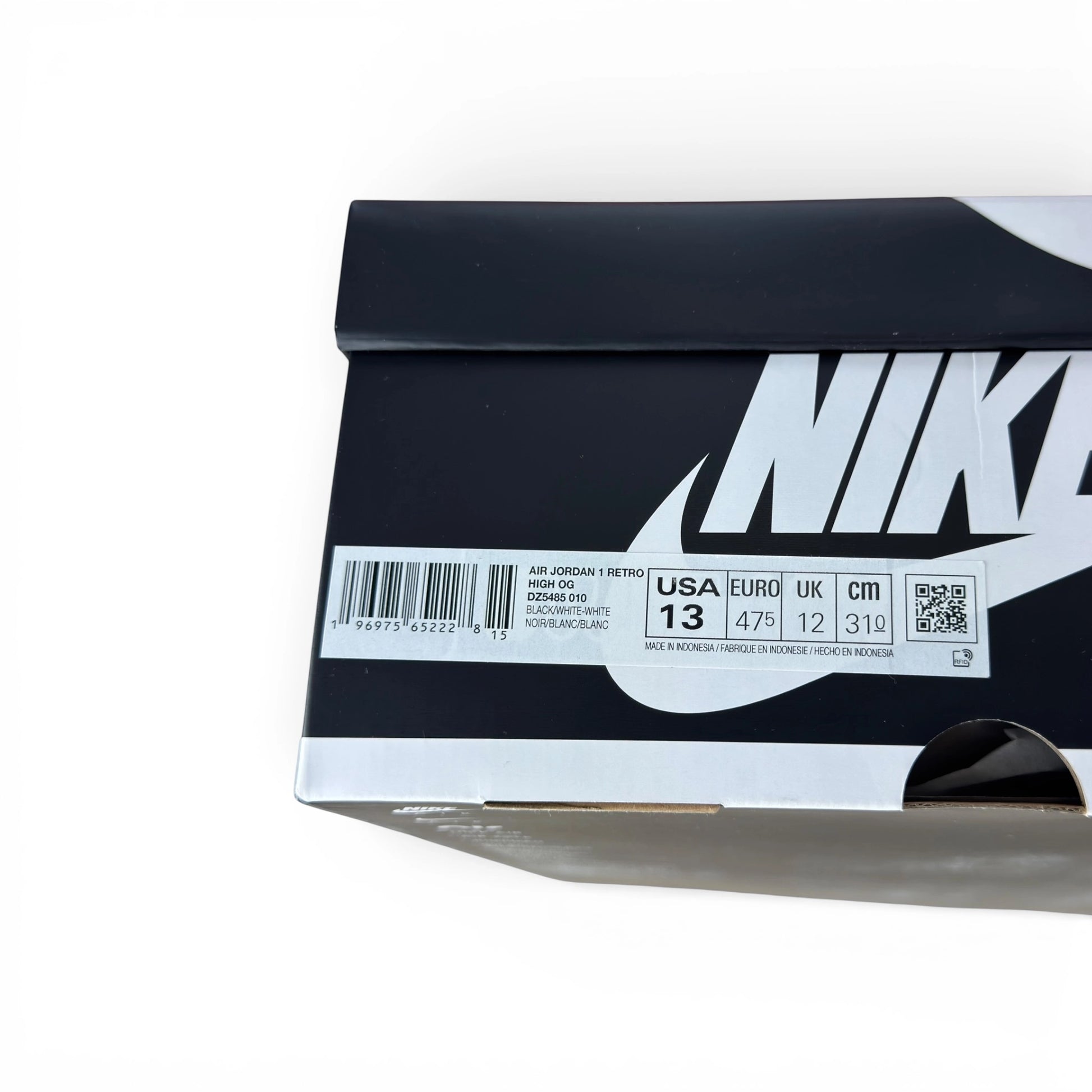 Jordan 1 Retro High OG Black White DZ5485-010 – EU 47.5, brand new with full original box