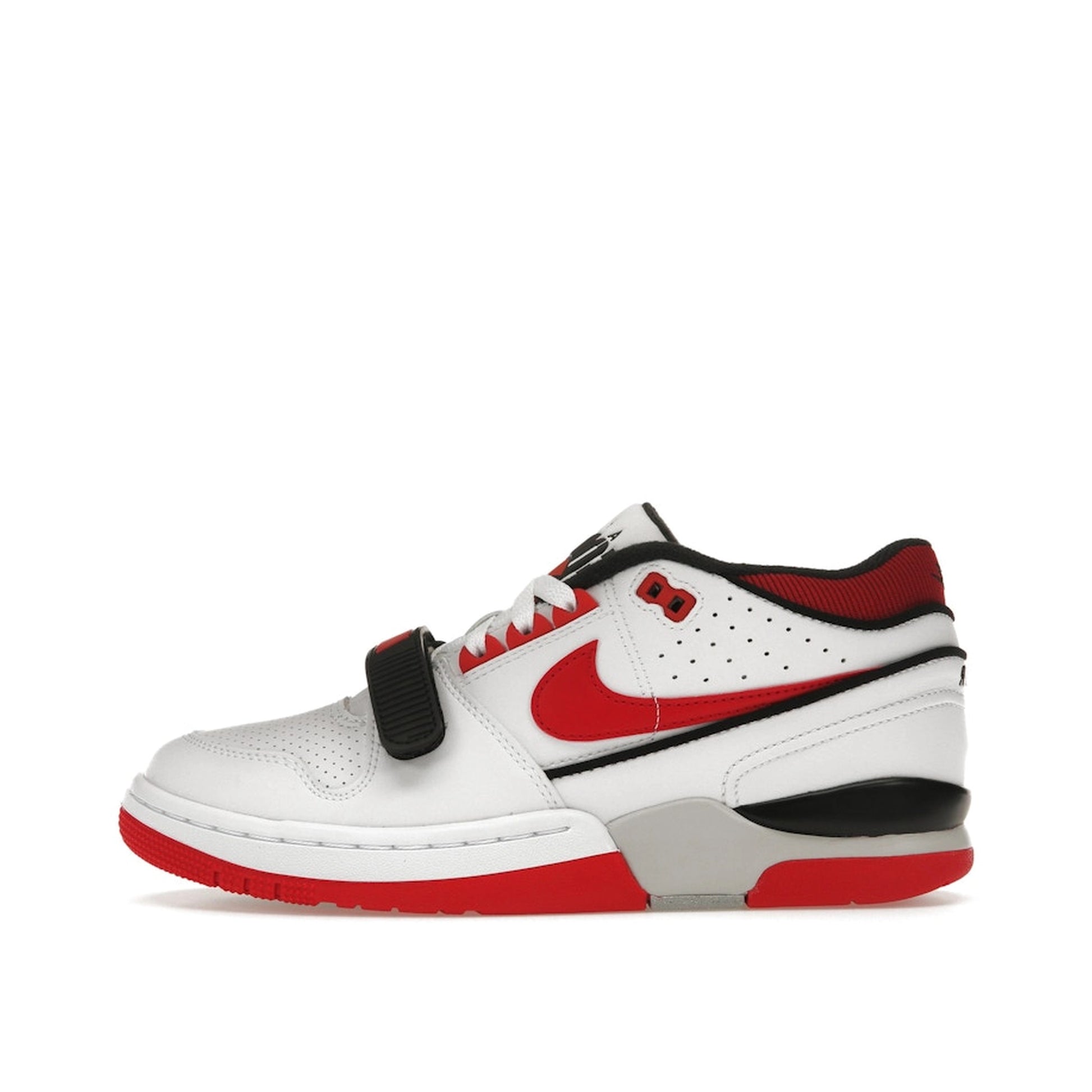 Nike Air Alpha Force 88 SP Billie Eilish Fire Red White sneakers, side view, model DZ6763-101, white with red accents.