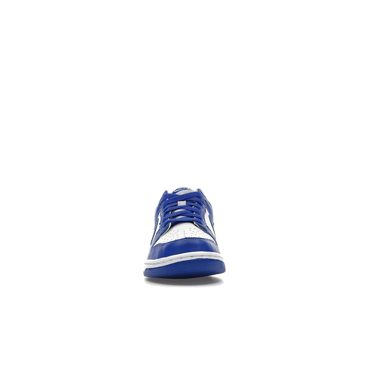 Nike Dunk Low kids in white leather with hyper royal accents – image 2 of 4